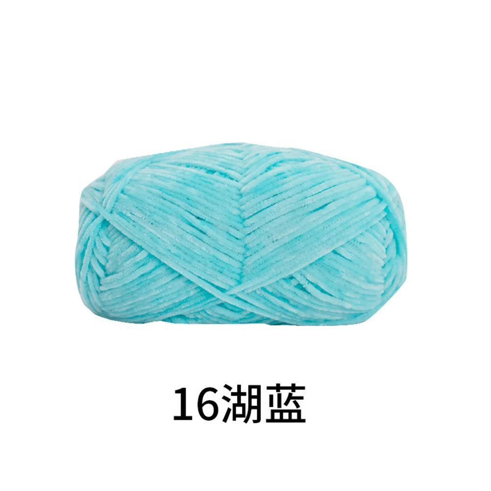40g/roll 2mm Lustre Chenille Yarn DIY Hand Crochet Dolls Shoes Materials For Hand Knitting Thin Pleuche Wool Rope