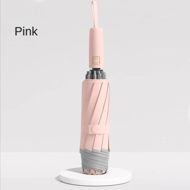 New Automatic Three-fold Reverse Umbrella Women Men Sunscreen Waterproof Car Reverse Reflective Anti-wind 10-bone Umbrellas