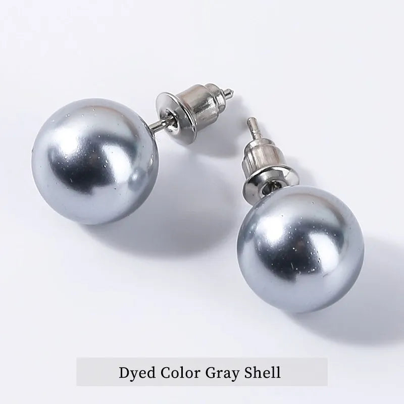 Change Better Natural Stone Amethyst Tiger Eye Agate Round Beads Earring Women Fashion Simple Stainless Steel Crystal Ear Studs
