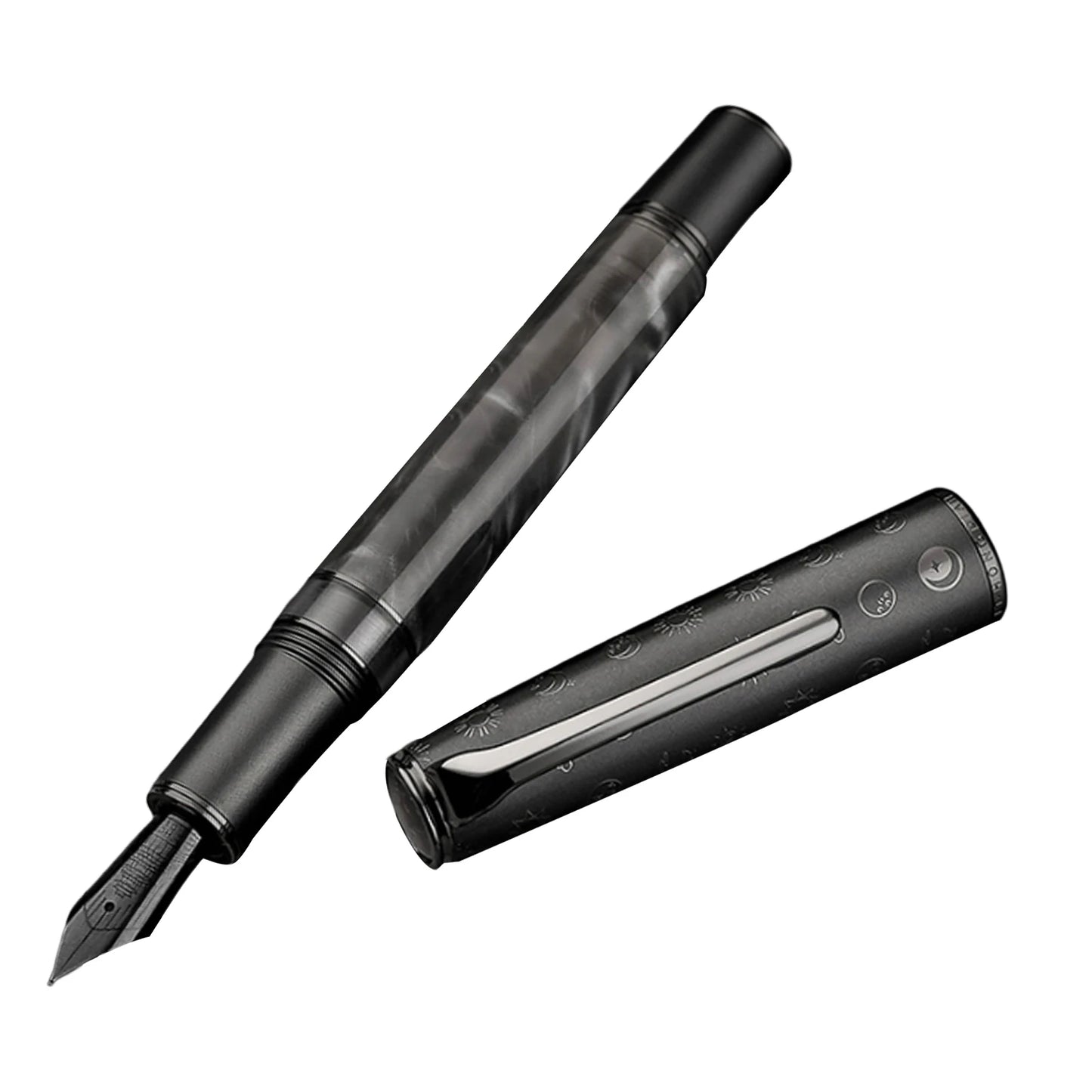 Hongdian N7 Resin Piston Fountain Pen Kelabu EF/F Nib Kelinci yang cantik Totem Cap Menulis Pejabat Hadiah Pen Dakwat