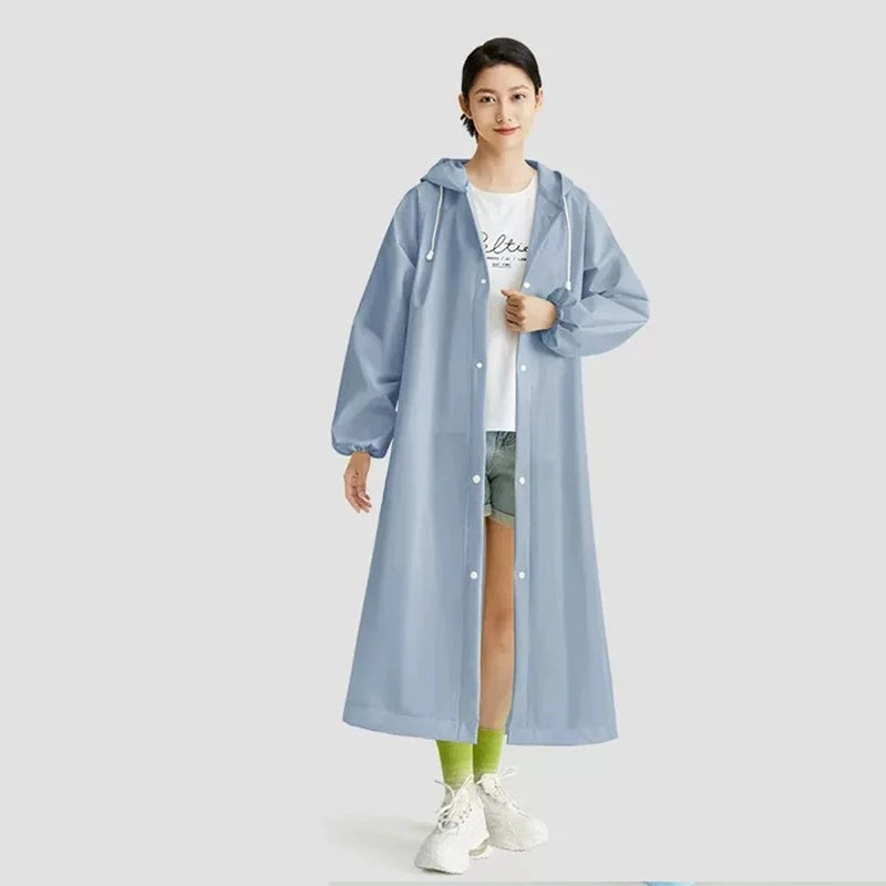 Non Disposable Raincoat Long Full Body Transparent Thickened Strap Mouth Adult Raincoat Full Body Rainproof Rainproof Coat Rain