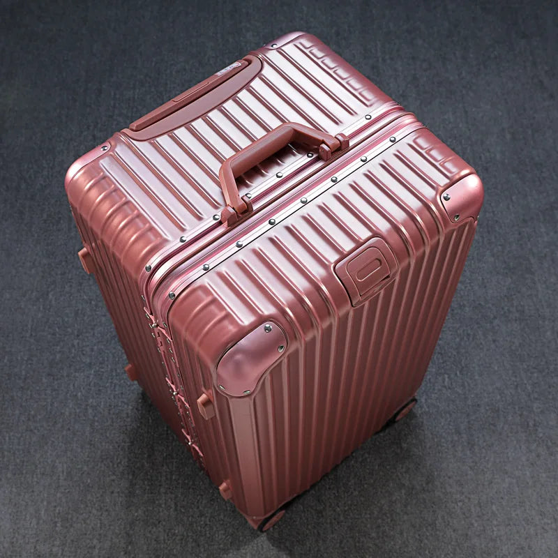 Sarung Troli Bingkai Aluminium Tebal Besi Berkapasiti Besar Roda Universal Beg Alat Konsainan Luar Negara Bagasi 32/24 Inci