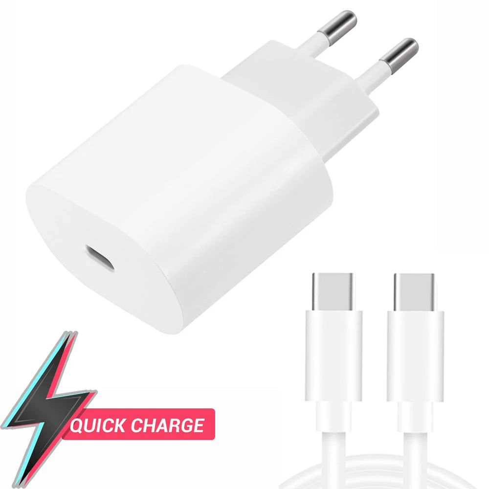 Pengecas pengecas pantas 18W untuk USB mudah alih jenis C PD serasi dengan telefon pintar Android dan output kabel IOS jenis C Huawei Xiaomi