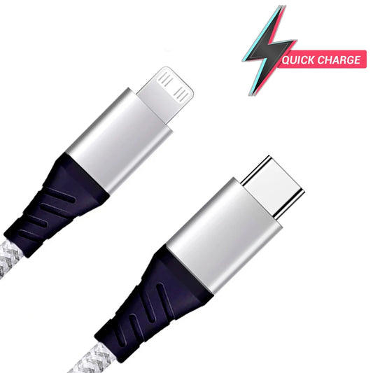 Kabel berjalin nilon Cordon movil untuk iphone 12 usb c ke kilat dengan pengecasan pantas mudah alih dan pemindahan data usb Type-c