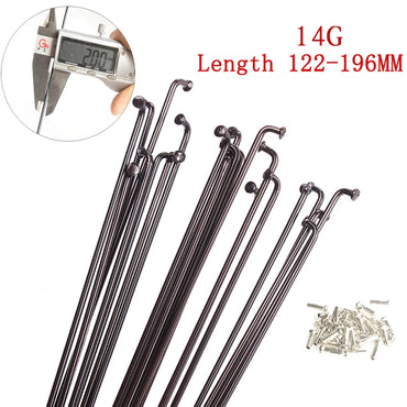 SMLLOW 16pcs/lot 14G 122 128 146 176 196mm 45# Jejari MTB Keluli Basikal Gunung Basikal Jalan Rim Roda Bahagian Jejari dengan Pencit