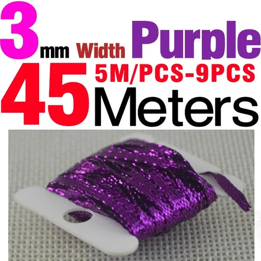 MNFT 9PCS Color Fly Tying Chenille Braided Braid New Nymphs Body Materials Width1mm/3mm/6mm Total Length 45Meters