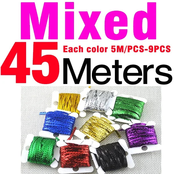 MNFT 9PCS Color Fly Tying Chenille Braided Braid New Nymphs Body Materials Width1mm/3mm/6mm Total Length 45Meters