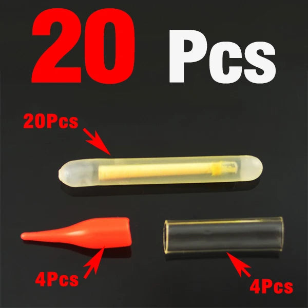 MNFT 20Pcs Fishing Fluorescent Lightstick Night Float Rod Lights High Quality Fishing Dark Glow Stick