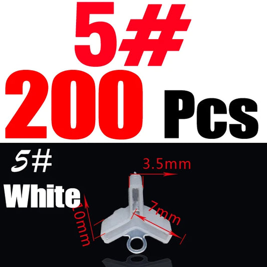 MNFT 200PCS Plastic Fishing Hook Protective Cover Treble Hook Protective Cap Fishing Hook Cap