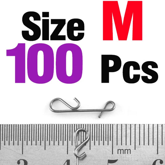 MNFT 100Pcs/Pack Braid Knotless Connectors Barrel Swivel Accessory Fishing Tool Lure Kit