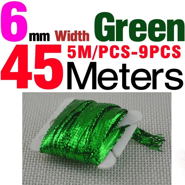 MNFT 9PCS Color Fly Tying Chenille Braided Braid New Nymphs Body Materials Width1mm/3mm/6mm Total Length 45Meters