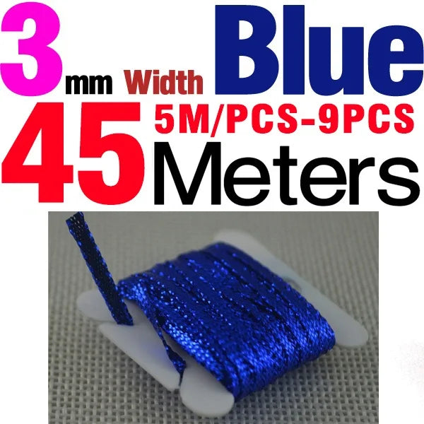 MNFT 9PCS Color Fly Tying Chenille Braided Braid New Nymphs Body Materials Width1mm/3mm/6mm Total Length 45Meters