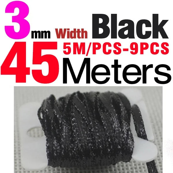 MNFT 9PCS Color Fly Tying Chenille Braided Braid New Nymphs Body Materials Width1mm/3mm/6mm Total Length 45Meters
