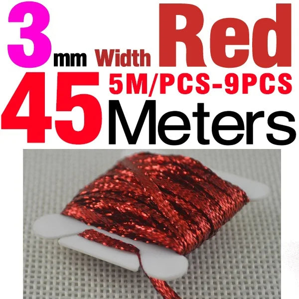 MNFT 9PCS Color Fly Tying Chenille Braided Braid New Nymphs Body Materials Width1mm/3mm/6mm Total Length 45Meters