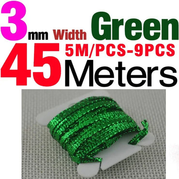 MNFT 9PCS Color Fly Tying Chenille Braided Braid New Nymphs Body Materials Width1mm/3mm/6mm Total Length 45Meters