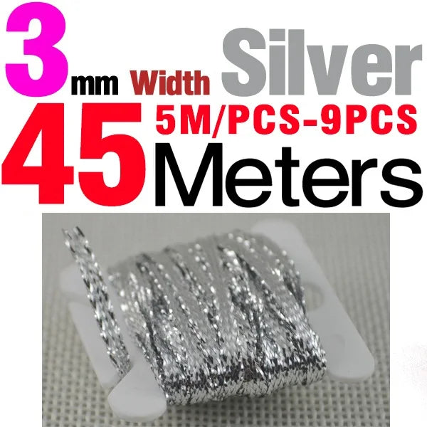 MNFT 9PCS Color Fly Tying Chenille Braided Braid New Nymphs Body Materials Width1mm/3mm/6mm Total Length 45Meters