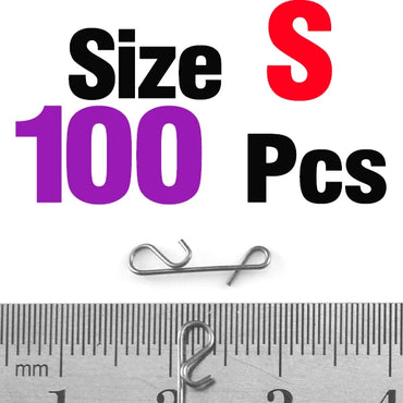 MNFT 100Pcs/Pack Braid Knotless Connectors Barrel Swivel Accessory Fishing Tool Lure Kit