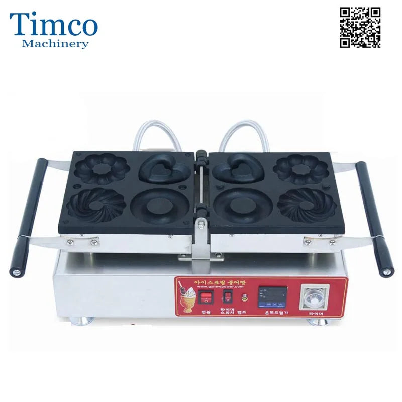 TIMCO Doughnuts Maker 4 Different Shaped Heart Ring Ball Donuts Plum Blossom Flower Frank Donuts Machine