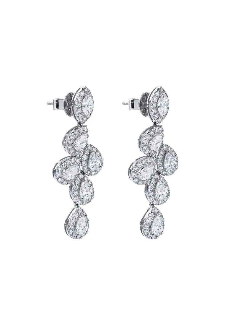 TOMEI Diamond Earrings, White Gold 750