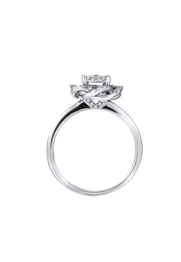 TOMEI The Bloom Series Diamond Bangle, White Gold 750