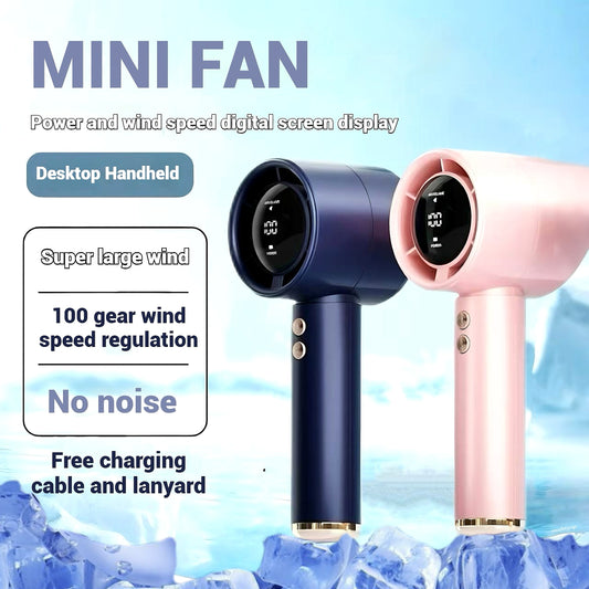 N68 Kipas Mini Portable Fan 0-100Speed Adjustment handheld desktop Rechargeable Kipas Mini Fan for student