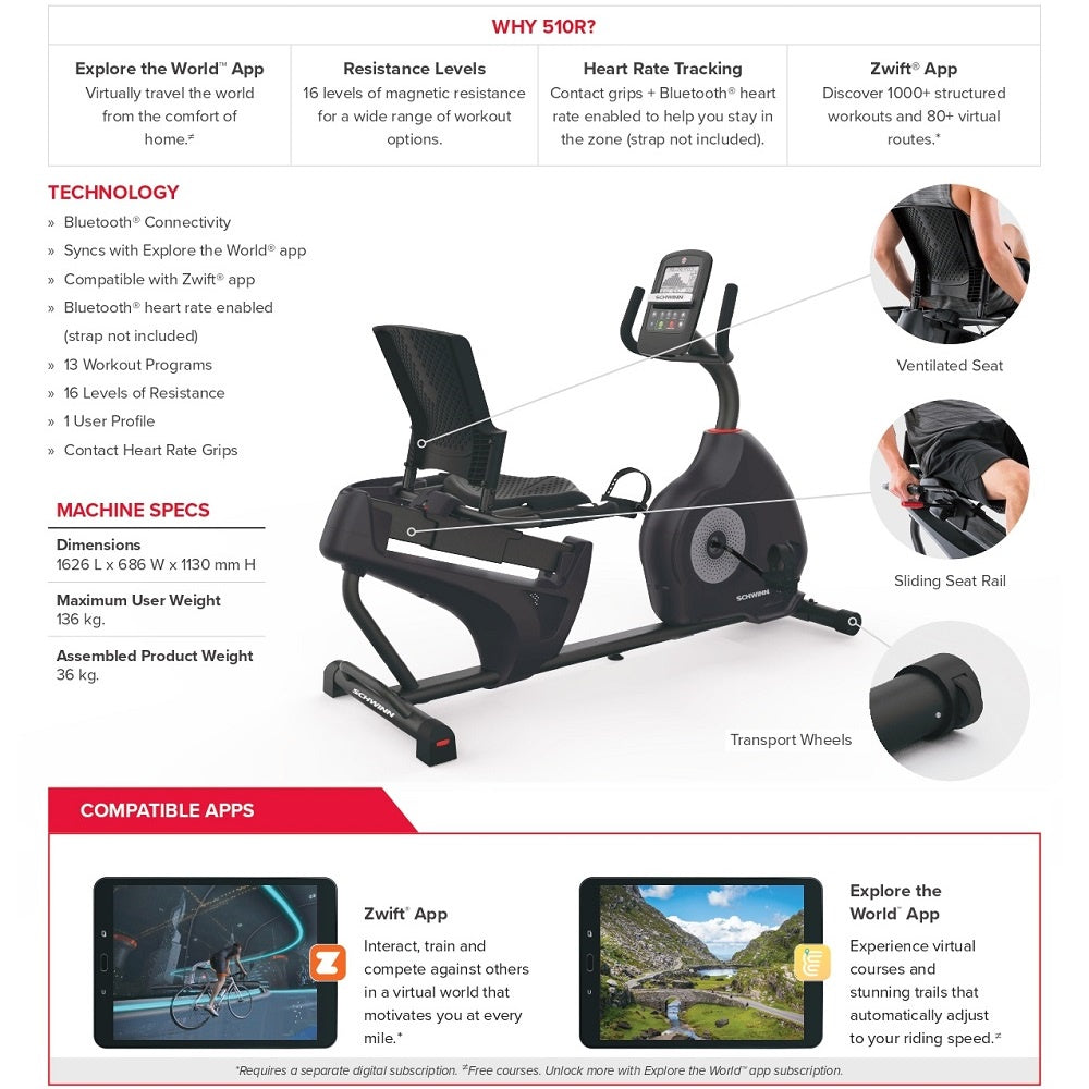 Johnson Fitness Schwinn 510R Recumbent Bike