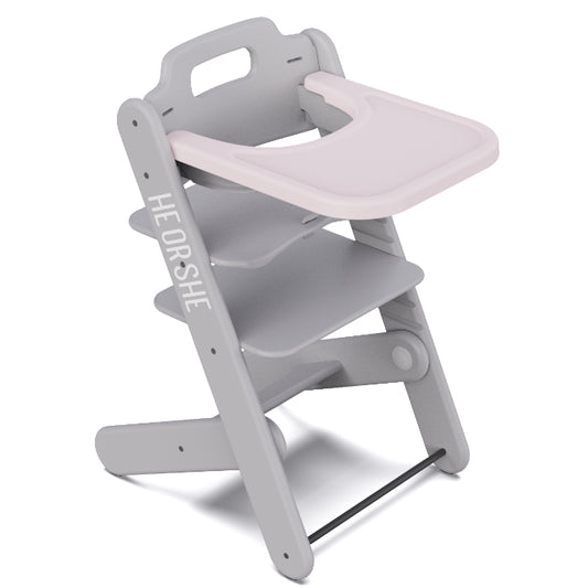 HE OR SHE MULTIFUNCTIONAL CHAIR | DINING CHAIR | HIGH CHAIR - GREY PINK