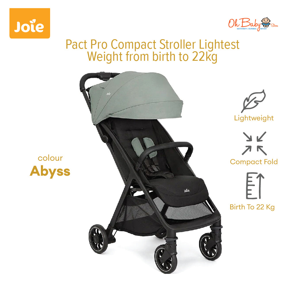 Joie Pact Pro Stroller | Lightweight Compact, One-Hand Fold, Travel-Ready | Lahir hingga 22kg | 2-Year Warranty