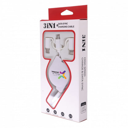 3-in-1 UNI Retractable USB Charging Cable