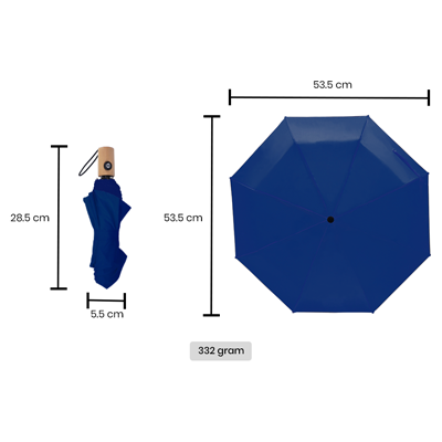 21'' Auto Open-Close 3 Fold Umbrella with Wooden Handle