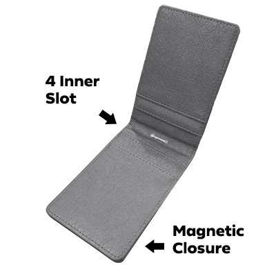 Magnetic PU ID Holder Flip Open Wallet