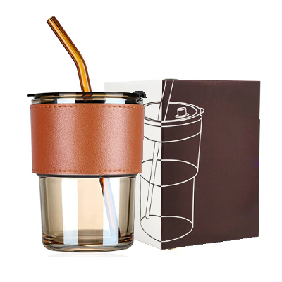 MONTE 2 Premium Color Glass Mug with PU Sleeve- 400ml