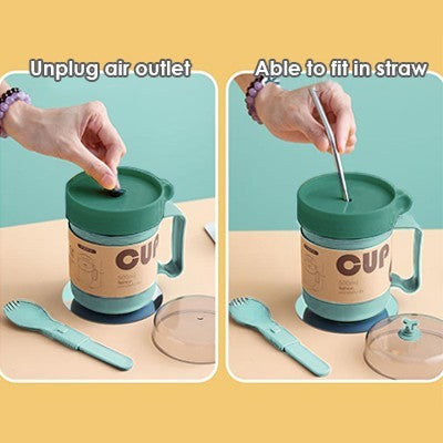 Casual PP Soup Cup With Foldable Spoon - 500ml