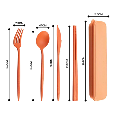 WHEAT 4-in-1 Colour Eco-Cutlery Set