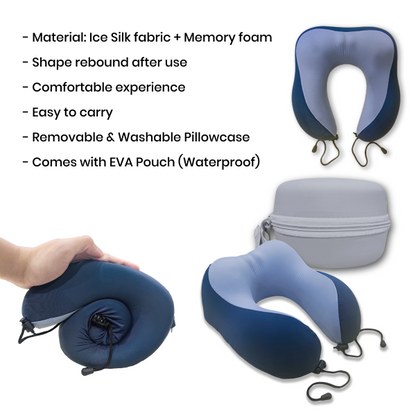 MEMORY Foam Travel Pillow with Flight Pouch