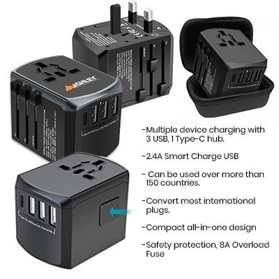 SWIFT Travel Adapter Triple USB and Type-C Charger