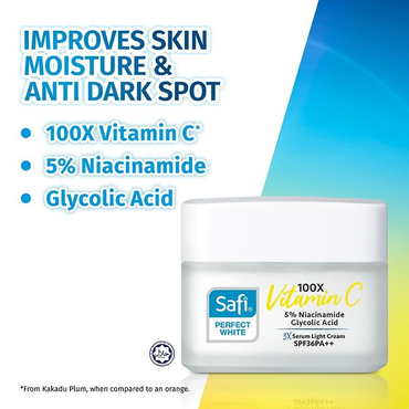 Safi Perfect White 3X Serum Light Cream Moisturizer SPF36 PA++ 45g