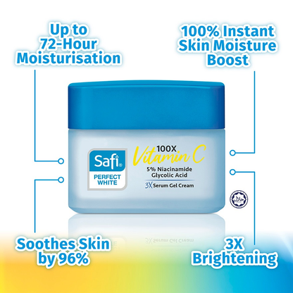 Safi Perfect White 3X Serum Gel Cream Moisturizer Mencerahkan 45g