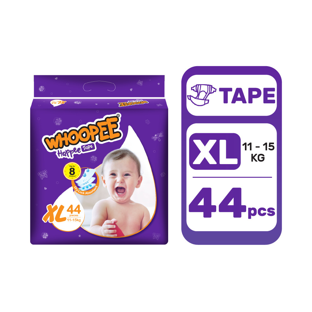 Whoopee Mega Tape Diapers Baby (1 Carton)