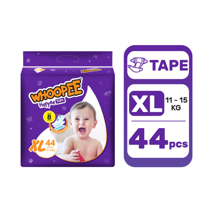 Whoopee Mega Tape Diapers Baby (1 Carton)