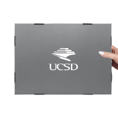 Grey Gift Box 2 Compartment with Shredded Paper- L Size