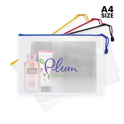 PVC Frosted Zipper Pouch - A4 Size