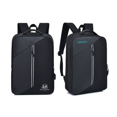 15.6" Casual PU Laptop Backpack With USB Port