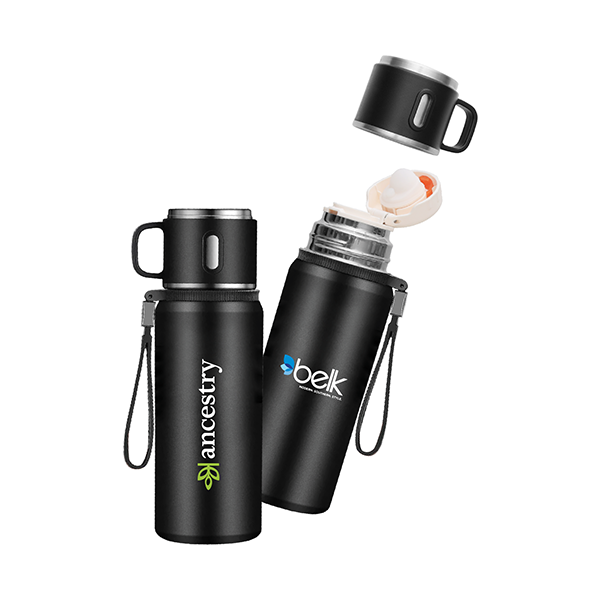 CUP Stainless Steel Vacuum Thermos Flask with Handle - 600ml