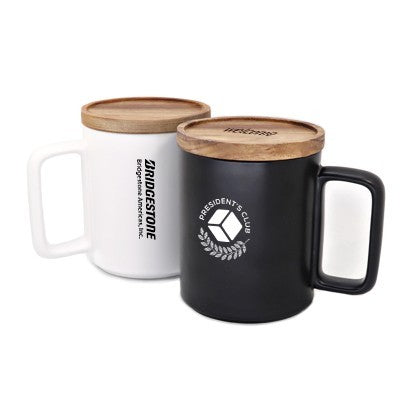 Wooden Cap Ceramic Mug - 450ml