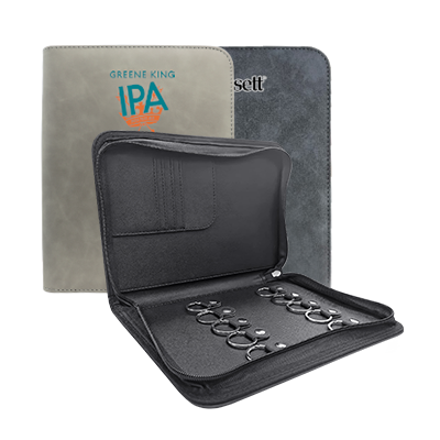 Zippered 10 Key Leather Organizer with Cards Holder