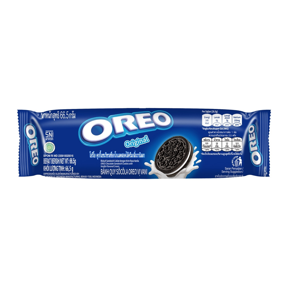 Oreo Vanila Sandwic Cookies Half Slug 64.4G