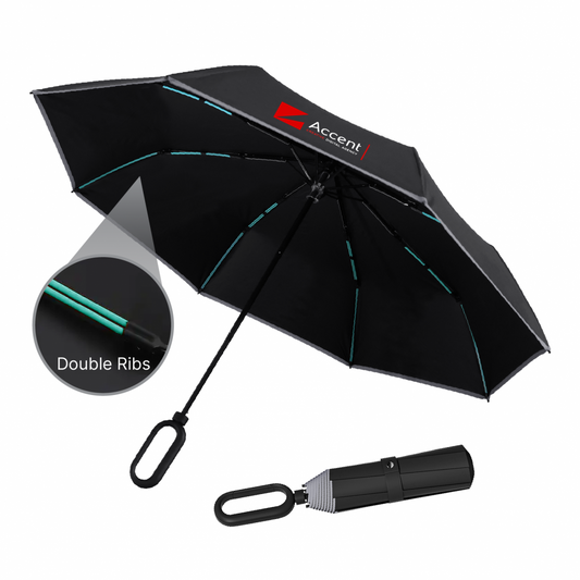 21" DUO Double Ribs 8 Panel Coated Foldable Umbrella