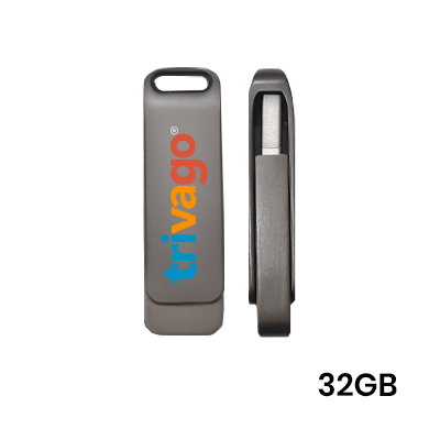 Metal Swing Black USB Flash Drive - 32GB