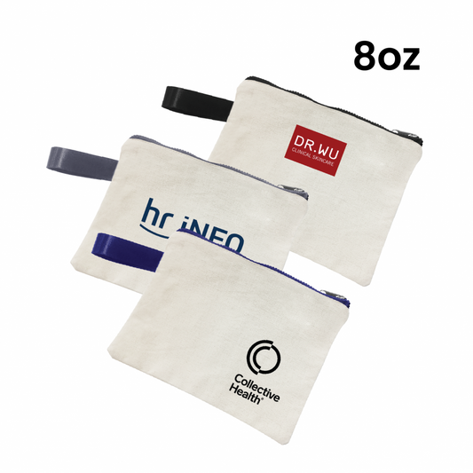 Canvas Zippered Pouch Travel Organizer with Handle - 8oz